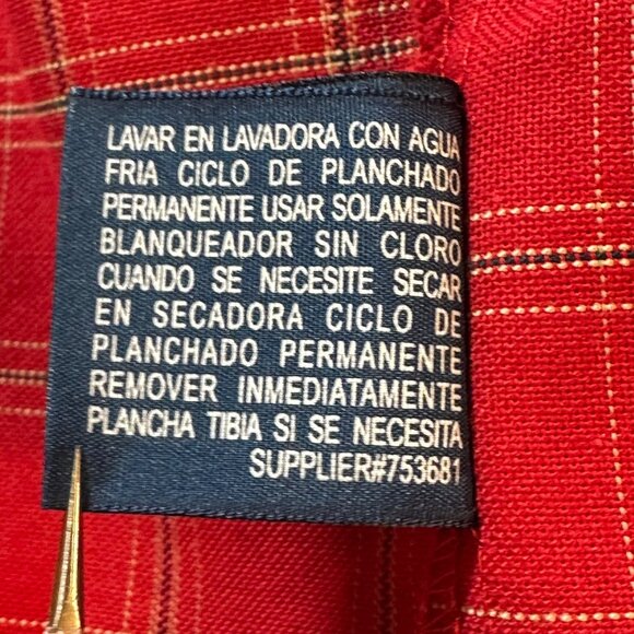 Towncraft Men's Size Large Red Plaid Short Sleeve Button-Down Shirt - Picture 6 of 10